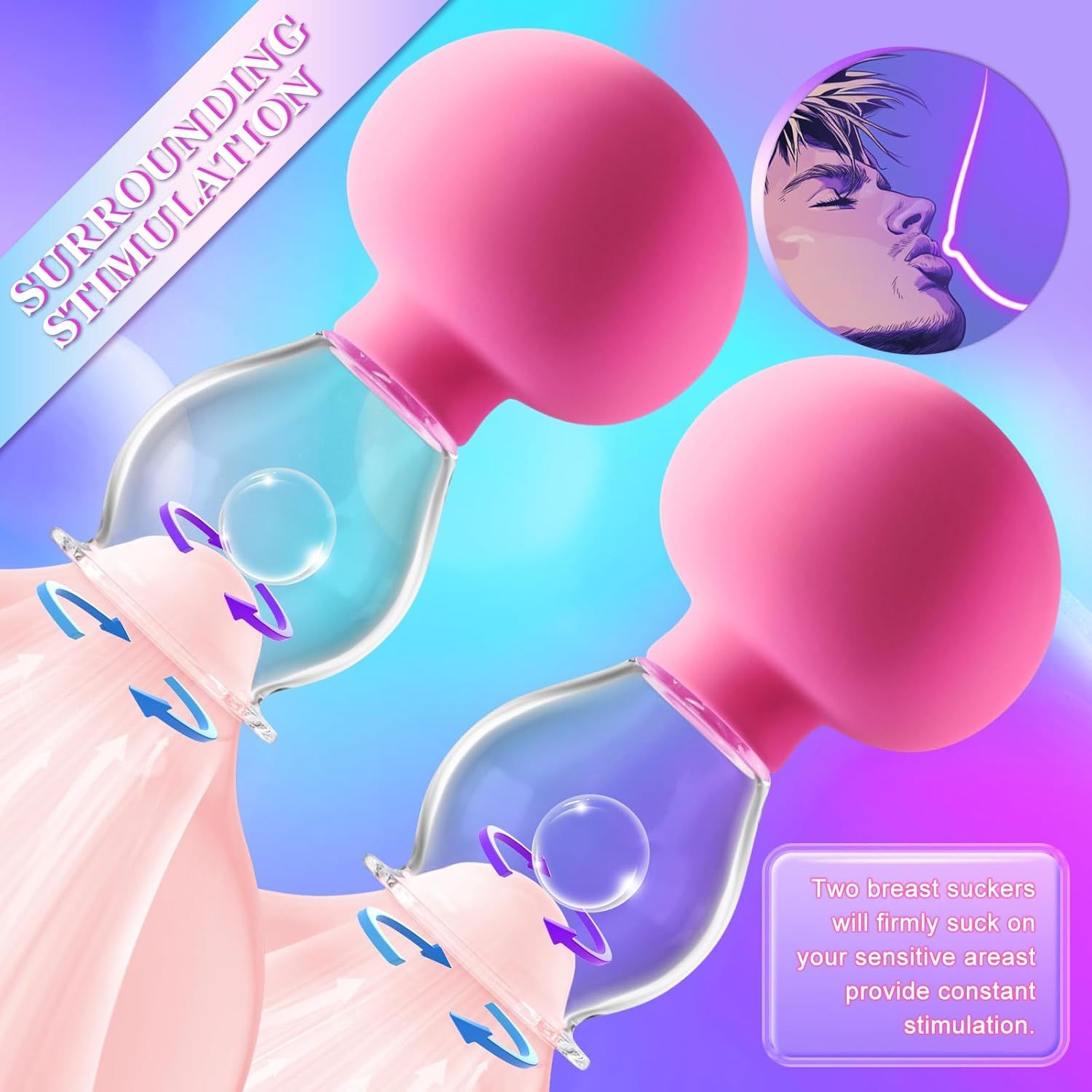 Nipple Sucker Adult Sex Toys - 1 Pair BDSM Nipple Toys Stimulator for Couples Pleasure, Manual Suction Mini Foreplay Flirting Nipple Pump for Women Sex, Nipple Corrector for Inverted Flat Shy Nipples
