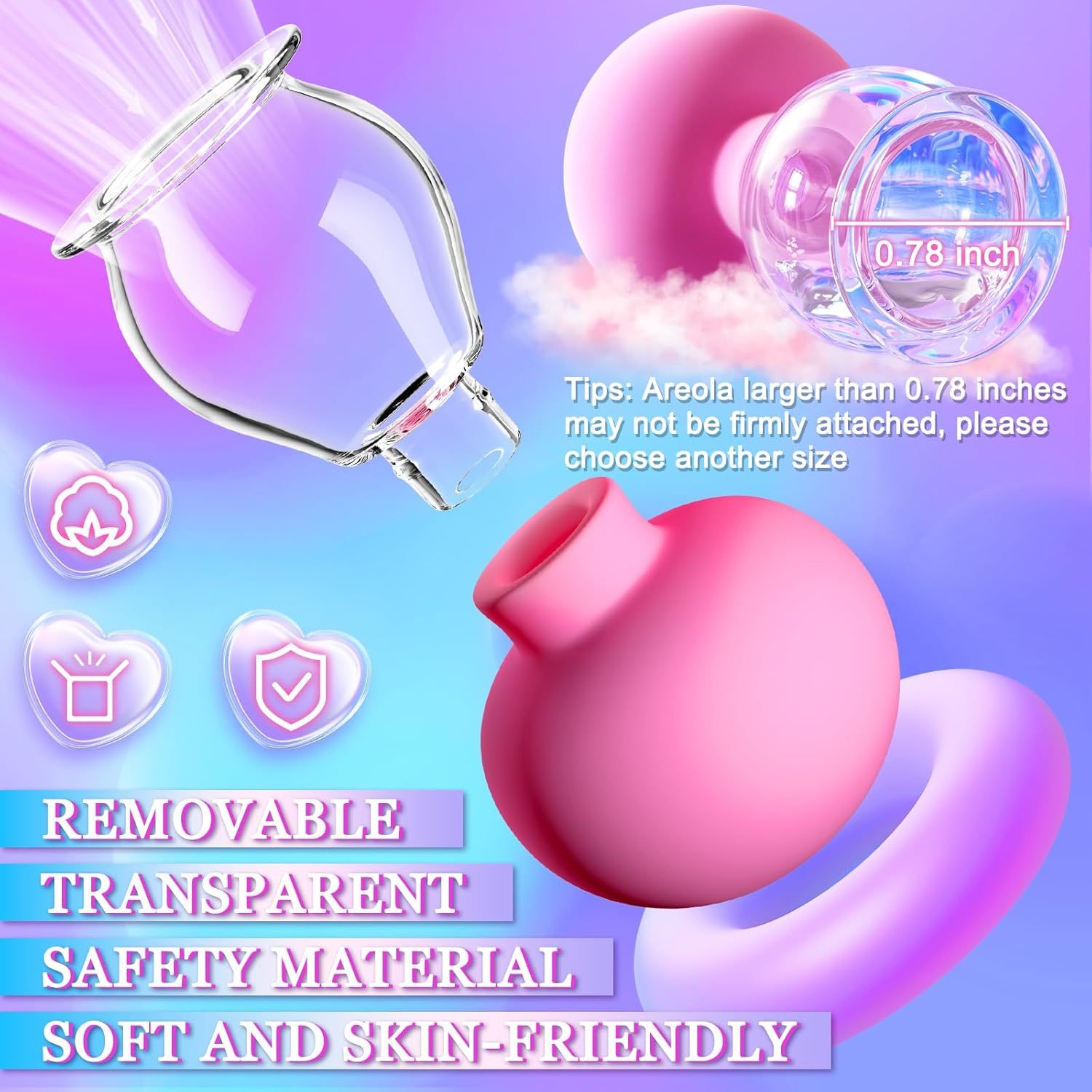 Nipple Sucker Adult Sex Toys - 1 Pair BDSM Nipple Toys Stimulator for Couples Pleasure, Manual Suction Mini Foreplay Flirting Nipple Pump for Women Sex, Nipple Corrector for Inverted Flat Shy Nipples