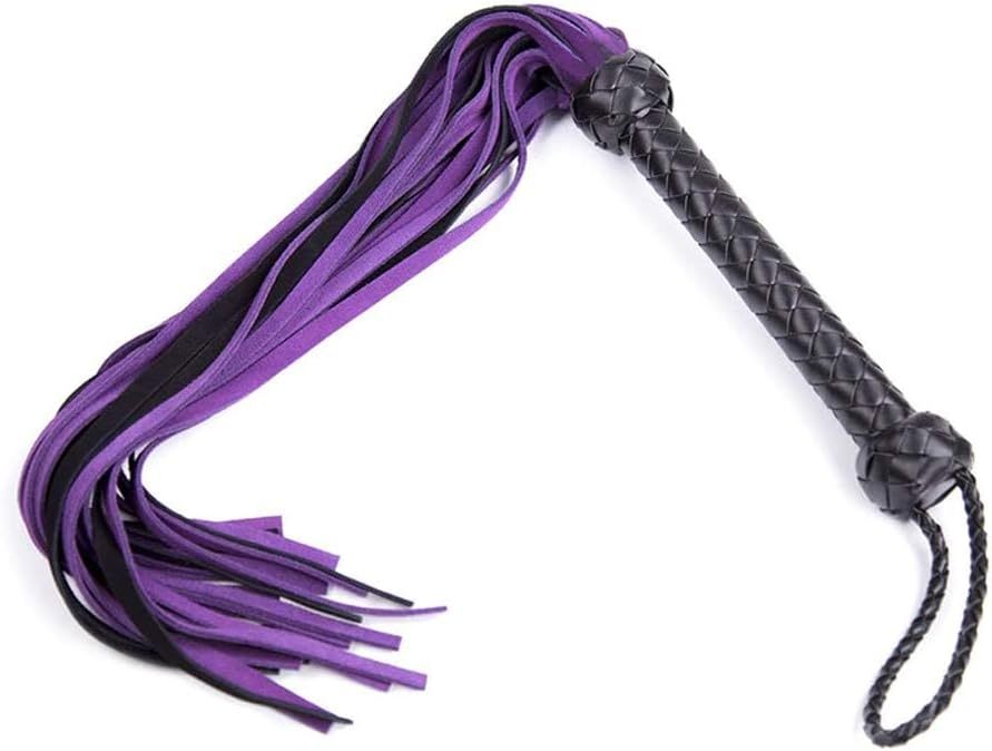 BDSM Leather Whip Sex Toy | Fetish Adult Sex Toy Purple Flogger for Couples