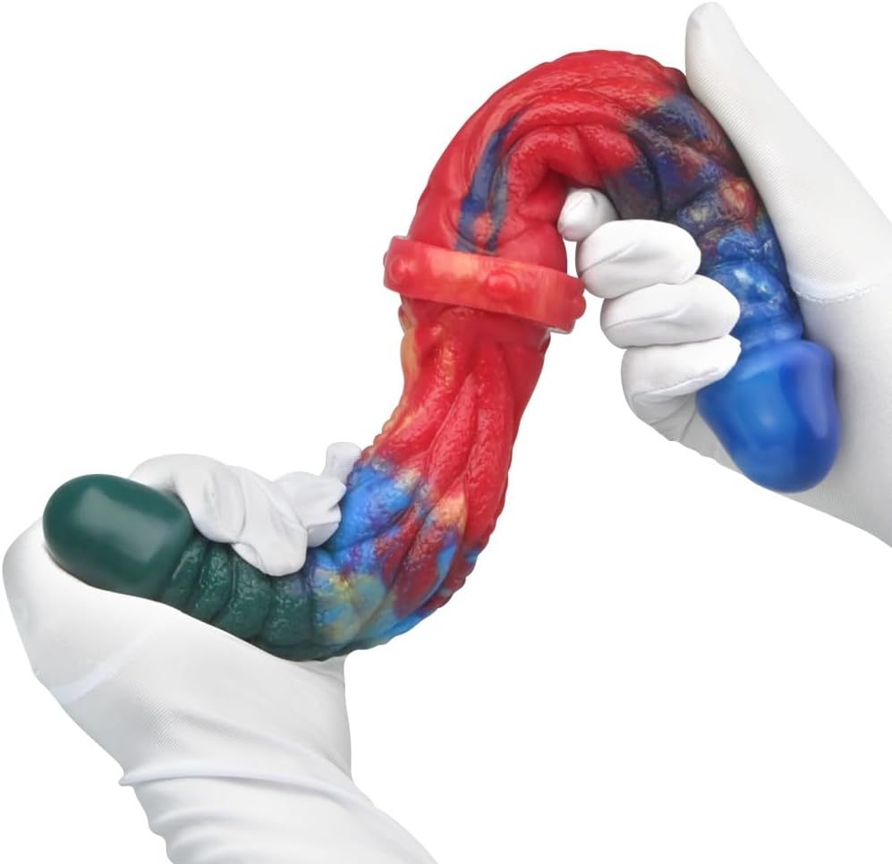 Double Head Dildo Realistic Double Sided Penis Liquid Silicone Long Butt Plug G Spot Stimulation Prostate Massager Couple Gay Adult Sex Toys and Games Sex Factory (Mixed Colors)