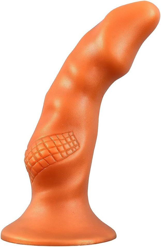 Realistic dildo with textured balls, soft liquid silicone anal plug with strong suction cup