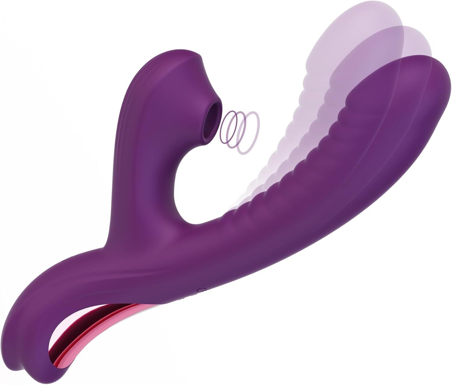 Come-Hither Rabbit Sucking Vibrator for Clitoral G-Spot Stimulation, Adult Sex Toy, Vibrating Finger Massager with 3 Suction Cups and 10 Vibration and Go-Anywhere Modes