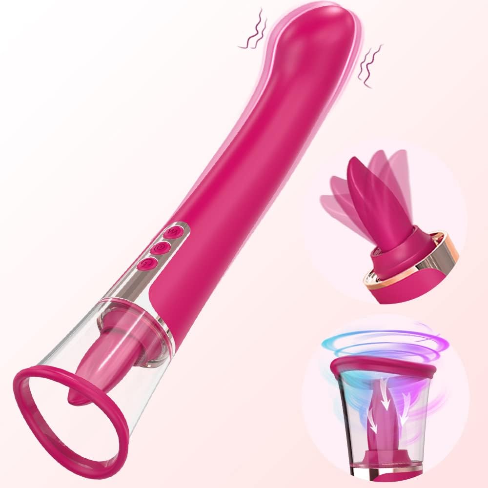 Clitoral Licking Sucking Toy G spot Vibrator,Tongue Oral Vibrating Adult Sex Toys for Women Pleasure with a Suction Cup, Dildo Vibrator Stimulator, Personal Massager Sex Games