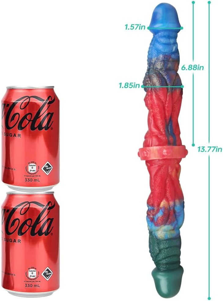 Double Head Dildo Realistic Double Sided Penis Liquid Silicone Long Butt Plug G Spot Stimulation Prostate Massager Couple Gay Adult Sex Toys and Games Sex Factory (Mixed Colors)