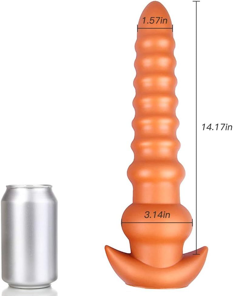 Extra long anal beads, liquid silicone threaded anal plug G spot dildo vaginal stimulation prostate massage male and female couple sex