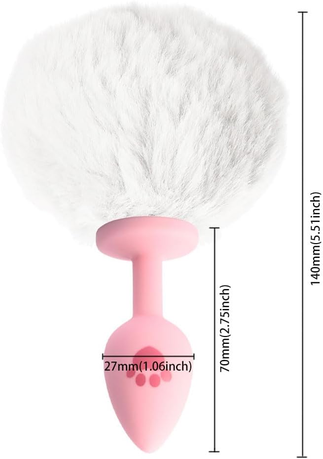 Bunny Tail Anal Butt Plug Anal Silicone Anal Plug Fluffy Rabbit Tail Sex Toys Cute Sexy Cosplay Adult Games for Men or Women