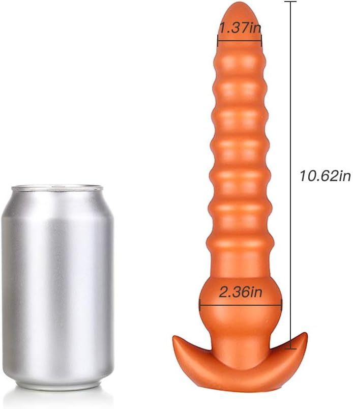 Extra long anal beads, liquid silicone threaded anal plug G spot dildo vaginal stimulation prostate massage male and female couple sex