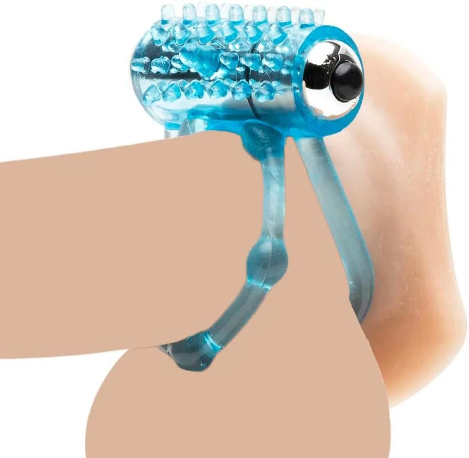 Vibrating Penis Ring with Double Cock Rings for Men Enhance Lasting Delay Ejaculation Clitoral Stimulator Penis Ring Vibrator G-spot Stimulating Adult Sex Toys for Couple with Batteries Included