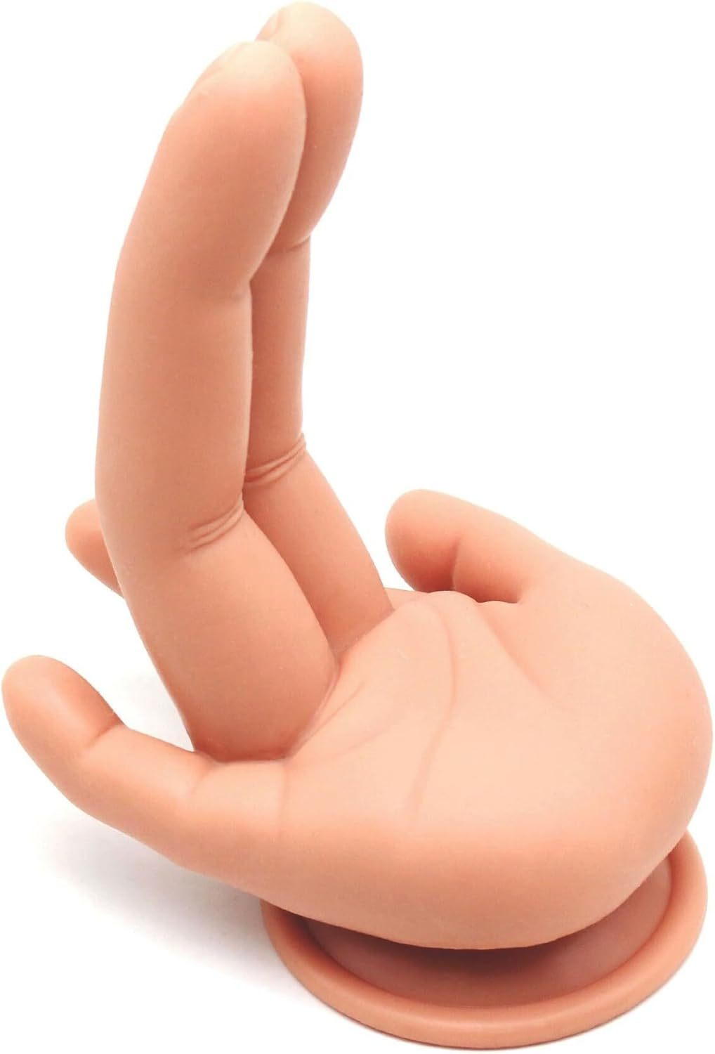 Silicone Realistic Finger Dildo with Suction Cup, Funny Hand Dildo Curved Fingers for G-spot Stimulation and Prostate Massage, Novelty Crazy Anal Toy Weird Prank Gifts Decoration for Adult
