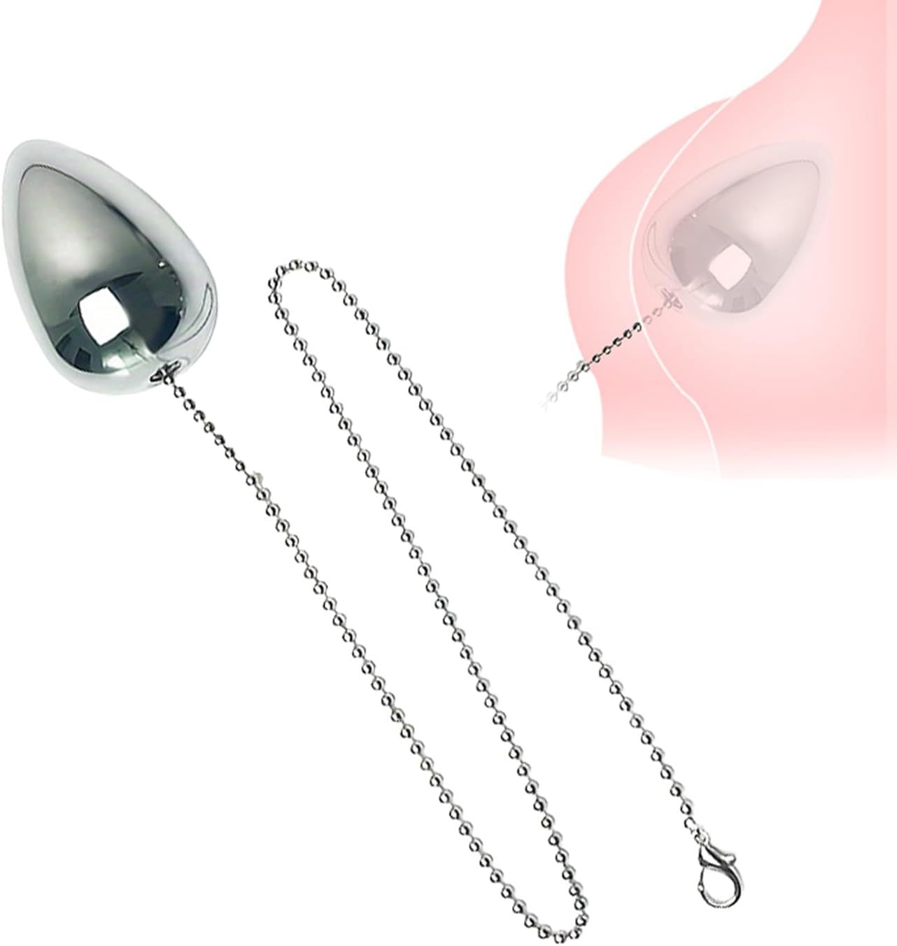 Stainless Steel Anal Beads Secure Chain Anal Plug for Training Sensory Play Metal Butt Plug Set for Beginners Advanced Users Anal Balls BDSM SM Fetish Anal Training Plug Adult Sex Toys