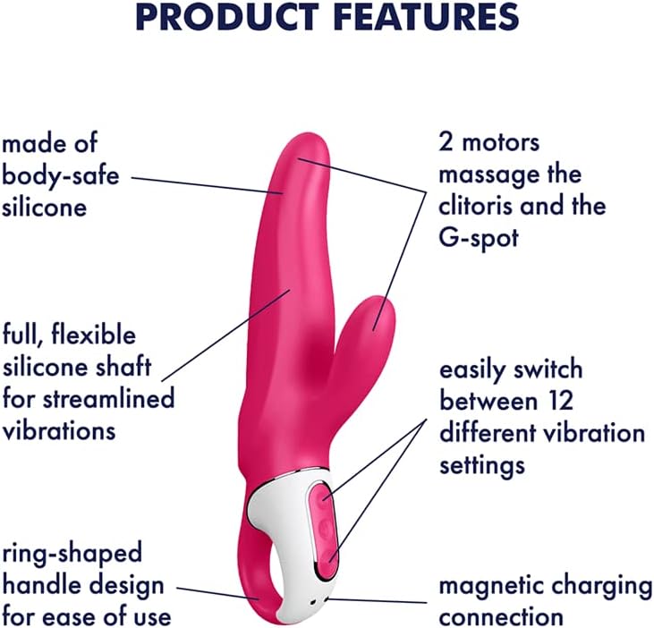Mr. Rabbit Vibrator Sex Toy | Adult Toys for Women | Rabbit Vibrator with 2 Power Motors | Vibrating Sexual Pleasure Device | Stimulation Vibrators | Female Wellness Tools | Woman Sextoy