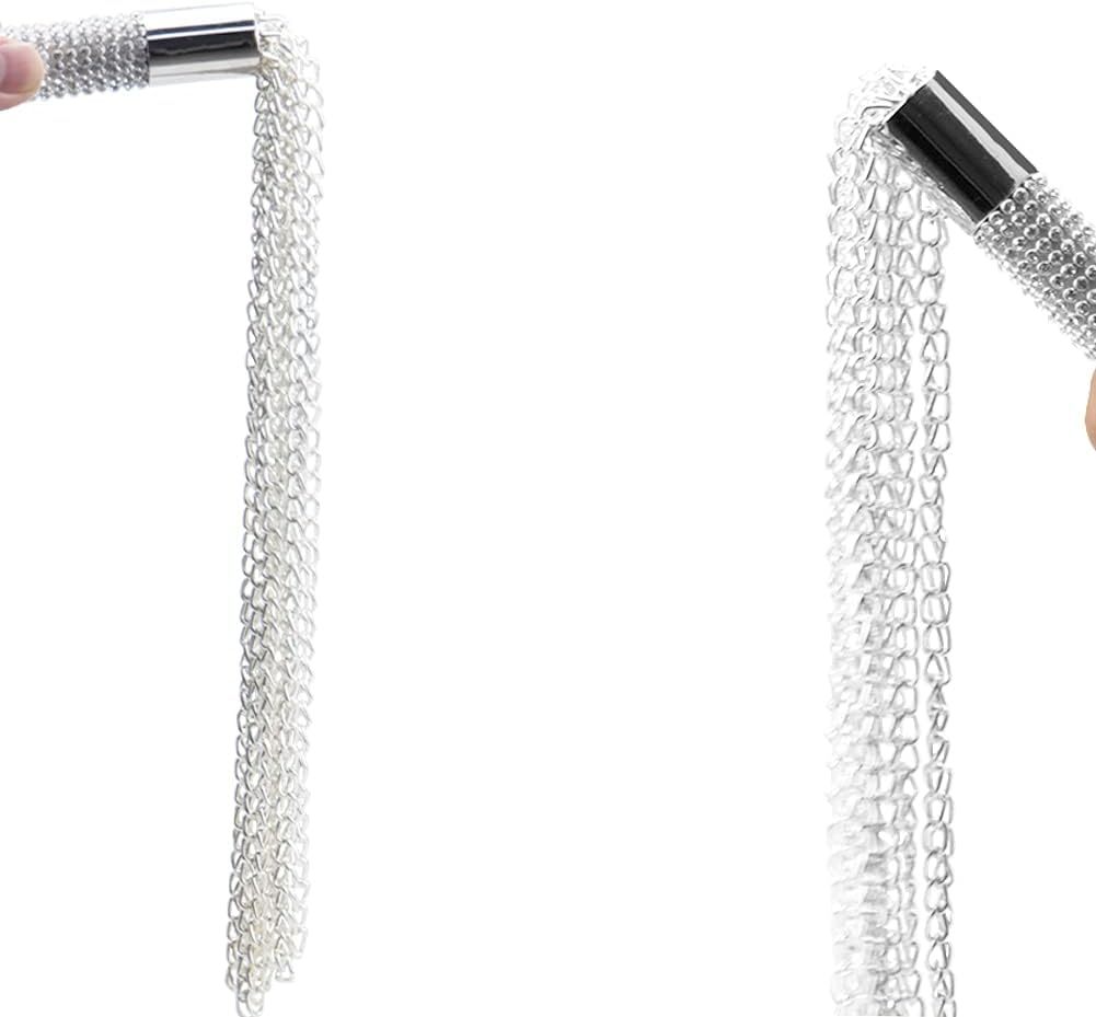 SM BDSM Metal Diamond Handle Chain Whip Flogger Flirting Fantasy Fetish Hand Paddle Flirting Fantasy Sex Toys Fetish Hand Paddle Kinky Restraint Bondage Sex Role Play