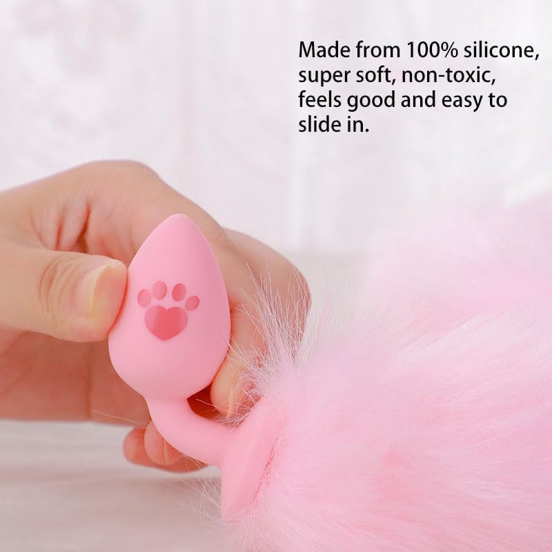 Bunny Tail Anal Butt Plug Anal Silicone Anal Plug Fluffy Rabbit Tail Sex Toys Cute Sexy Cosplay Adult Games for Men or Women