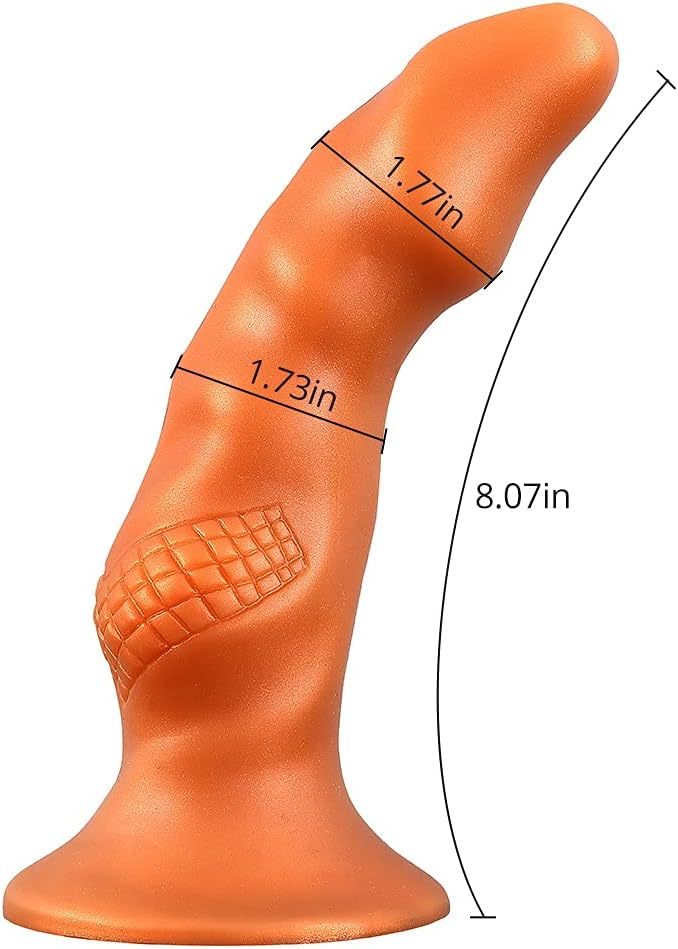 Realistic dildo with textured balls, soft liquid silicone anal plug with strong suction cup