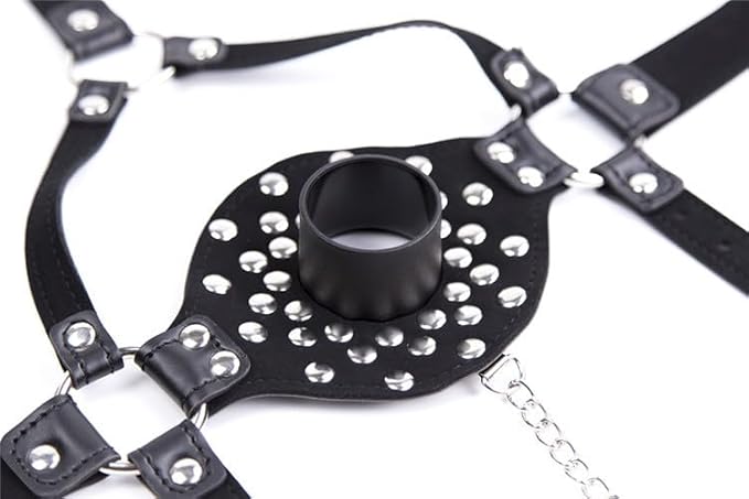 SM Adult Bondage Gear & Accessories - Bit Ball Gag with Metal Chain,Female Bondage BDSM Accessories,Sexual Fun & Fetish Play