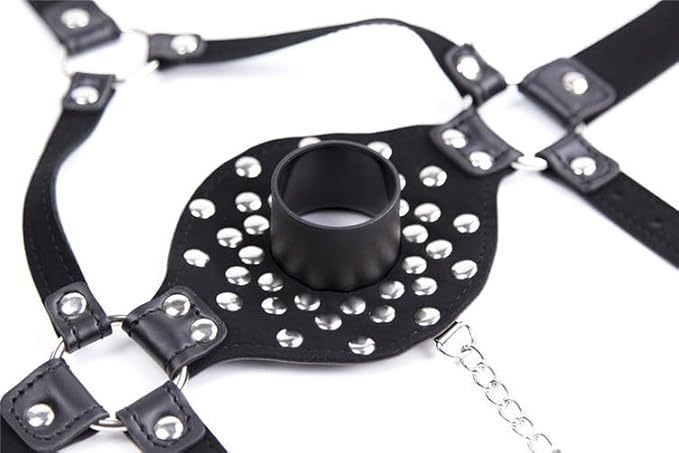 SM Adult Bondage Gear & Accessories - Bit Ball Gag with Metal Chain,Female Bondage BDSM Accessories,Sexual Fun & Fetish Play