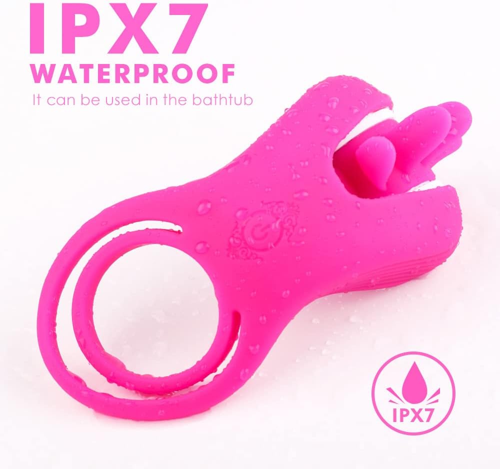Tongue Licking Gear Vibrating Ring Penis Ring Male Female Couple Sharing Clitoris Nipple and Stimulation Waterproof Rechargeable Lock Sperm Ring