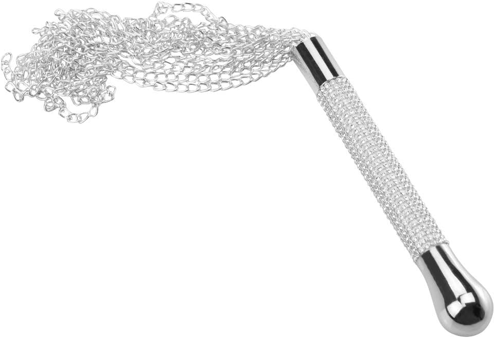 SM BDSM Metal Diamond Handle Chain Whip Flogger Flirting Fantasy Fetish Hand Paddle Flirting Fantasy Sex Toys Fetish Hand Paddle Kinky Restraint Bondage Sex Role Play