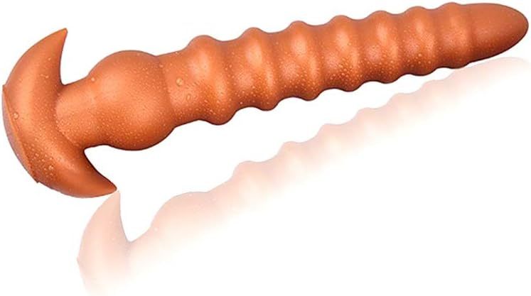 Extra long anal beads, liquid silicone threaded anal plug G spot dildo vaginal stimulation prostate massage male and female couple sex