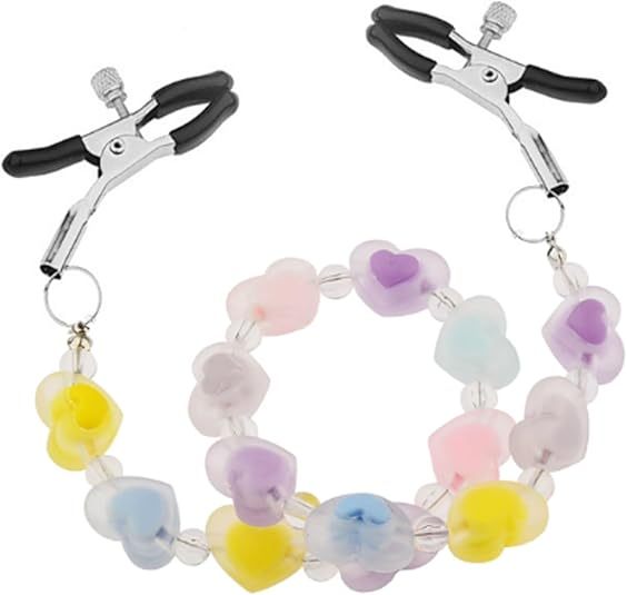 BDSM Nipple Clamps Women Sex Toys with Flower Chain,Nipple Toys Sex Restraints Adult Sex Toys Sex Pleasure Tools for Women