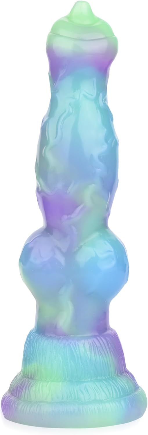Small Dog Dildo for Beginner, 7inch Realistic Thin Monster Dildos with Knot and Suction Cup, Fantasy Silicone Fake Penis Adult Anal Sex Toy for Women G Spot and Men Gay Strap on Play