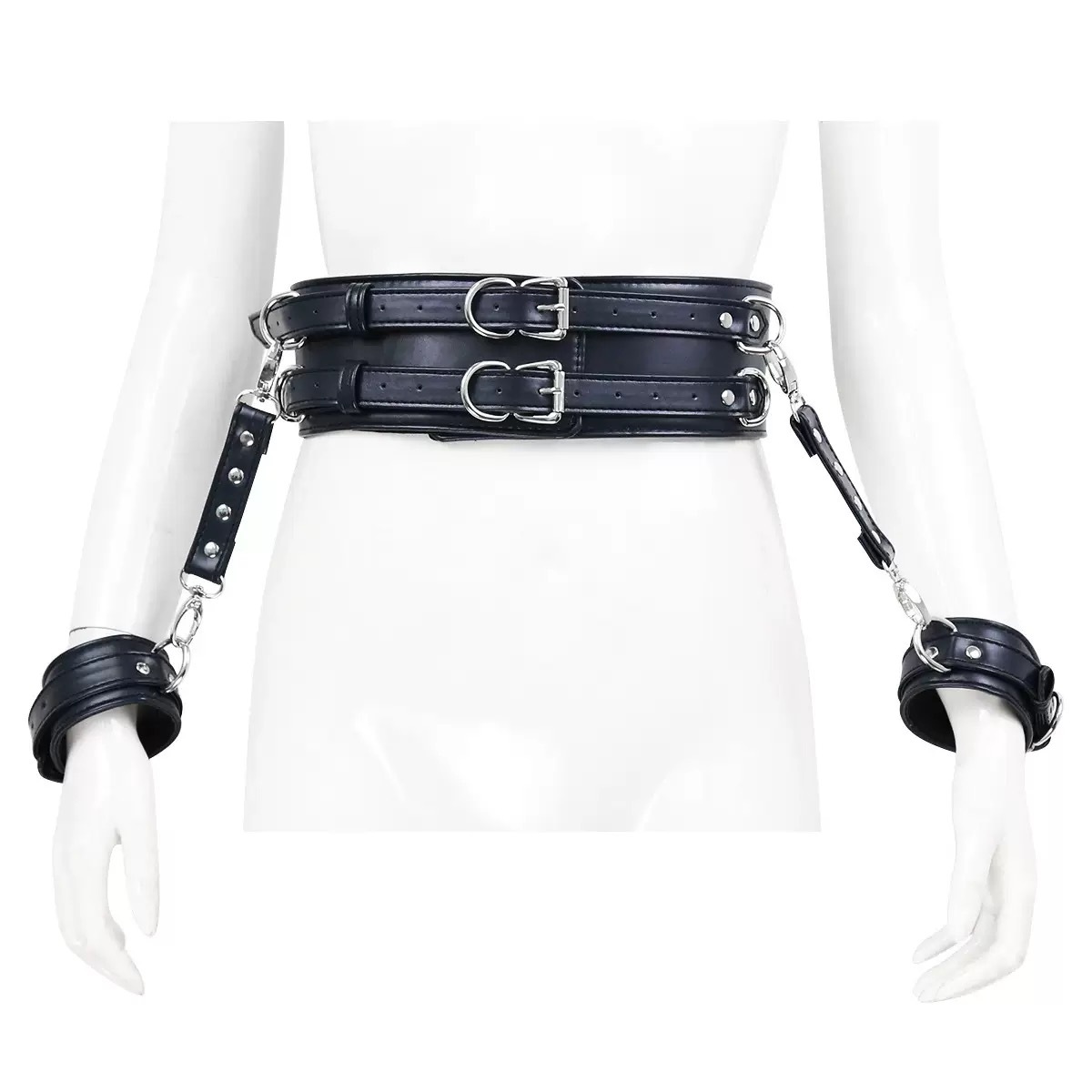 Hand Restraints and Waist Belt Fetish Bondage Sex Toys, Wrist Cuffs Adult Bondage Games Sex Toys Woman