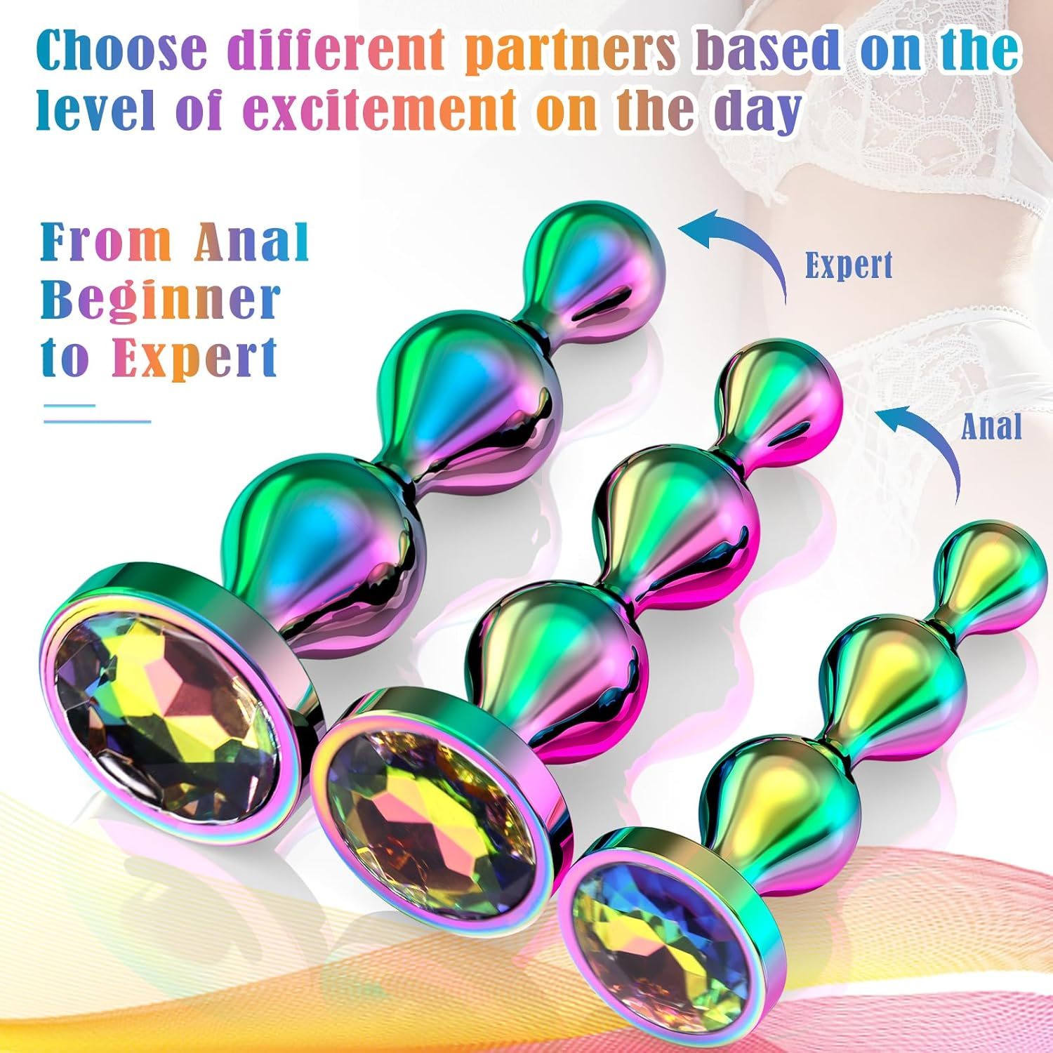 Anal plug sex toy anal trainer 3-piece set for men, women and couples