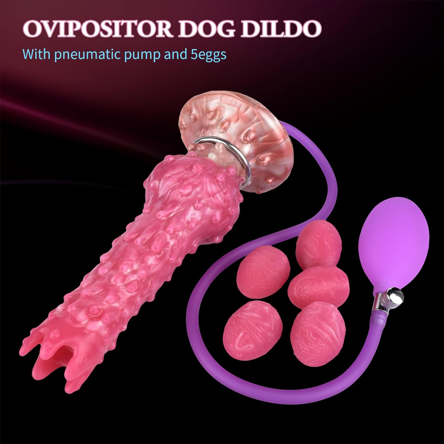 9 Inch Knotted Pink Silicone Dildo Inflatable Air Pump for Women Men Anal Play