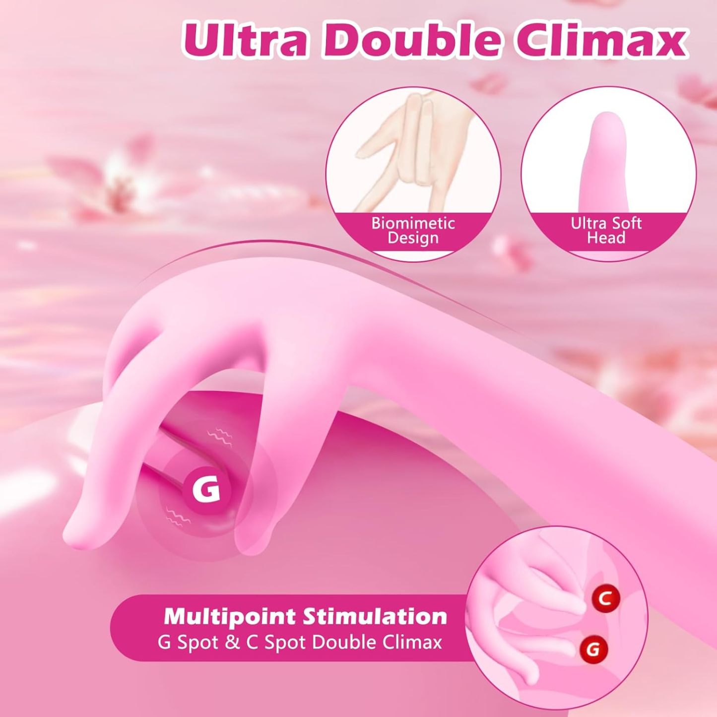 BDSM Fingering Vibrator Sex Toys Sexual Wellness Products - Biomimetic Design Thrusting Vibrator for Women, 30 Vibration Modes Multipoint Stimulation Vibrators for Woman for Clitoris & G Spot & Nipple Stimulation to Ultra Climax, Silicone & Quiet & Portab