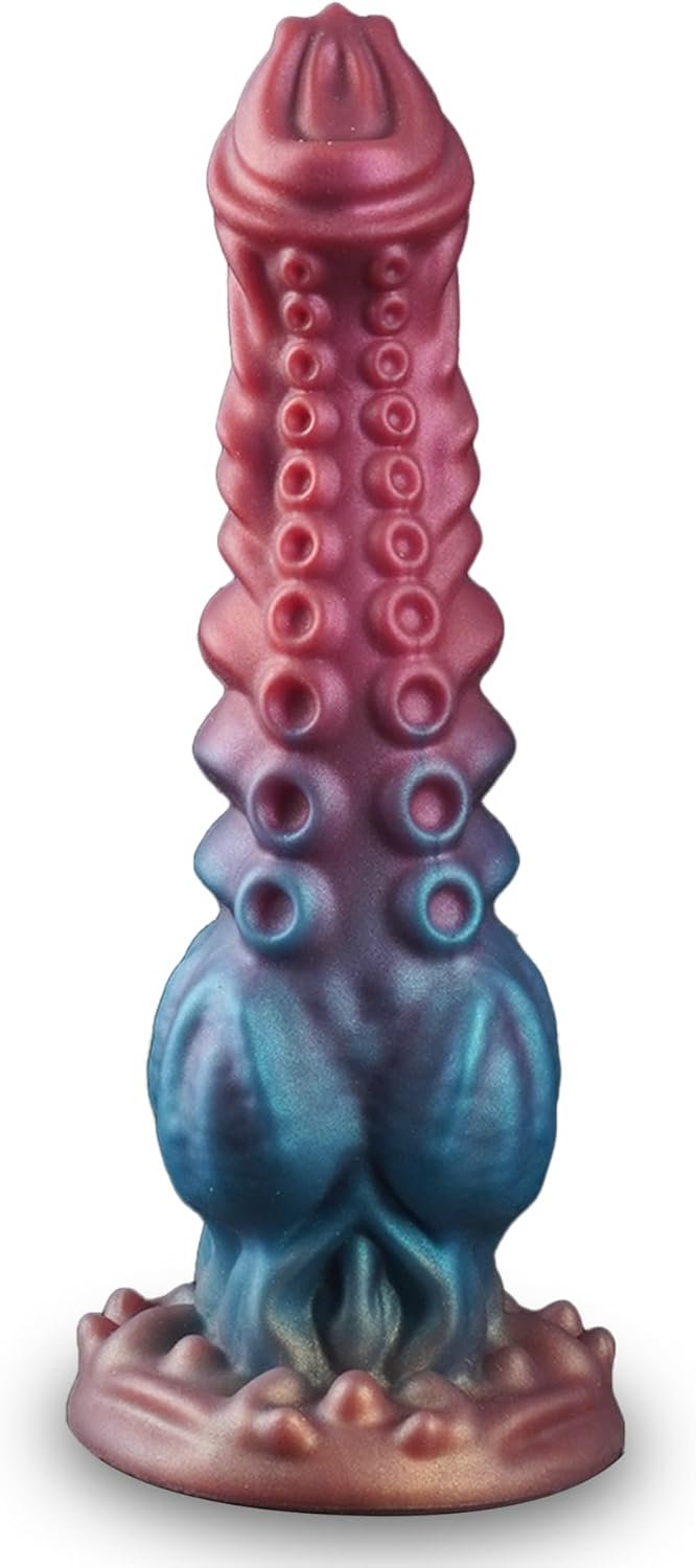 9.75 Inch Huge Fantasy Monster Tentacle Dildo, Big Dragon Horse Thick Knot Giant Big Dog Alien Silicone Knotted Dildo with Suction Cup, Adult Prostate Sex Toy for G-spot Men Women