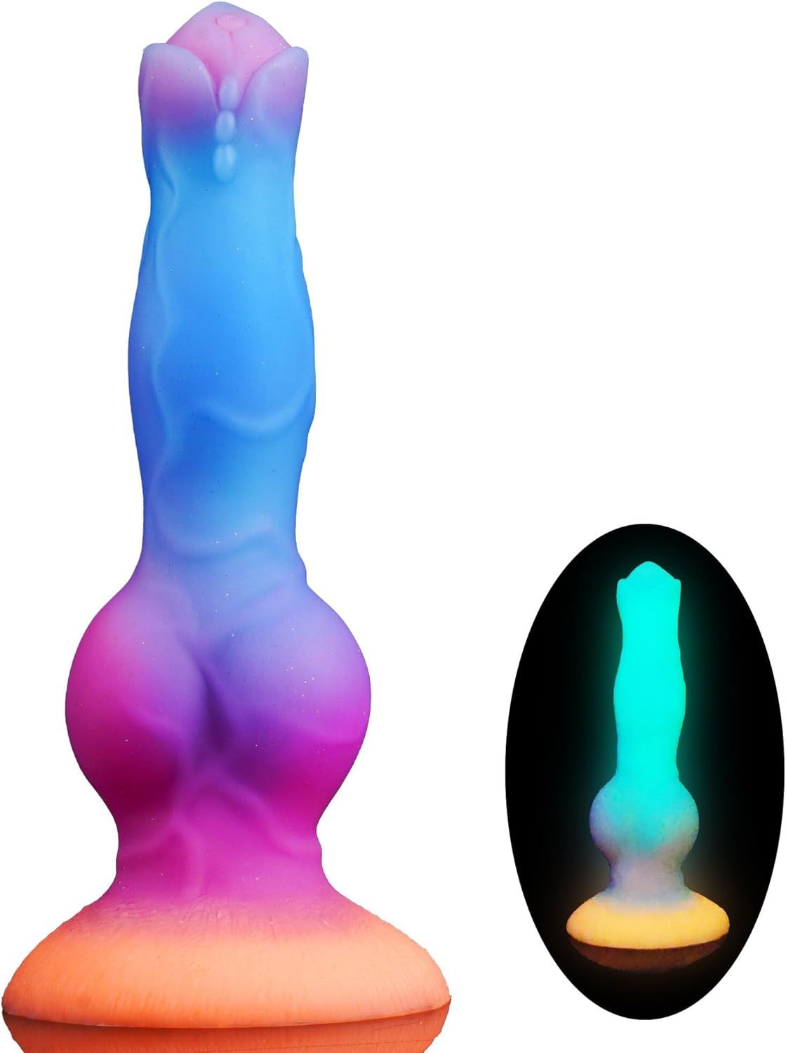 Bio Dildo 8.25 Inch Glow In The Dark Dildo, Fantasy Horse Cock Adult Toy With Dog Knot, Silicone Dragon Sex Toy With Suction Cup, Animal Alien Butt Plug For Men Women Couples
