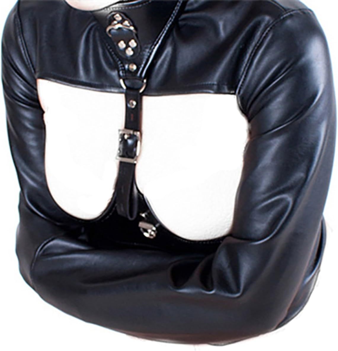 Black Leather Exposed Nipples Bra,Arm Restraints Sleeve,Adult Slave Training Dog Collars,for Couples BDSM Sexual Life
