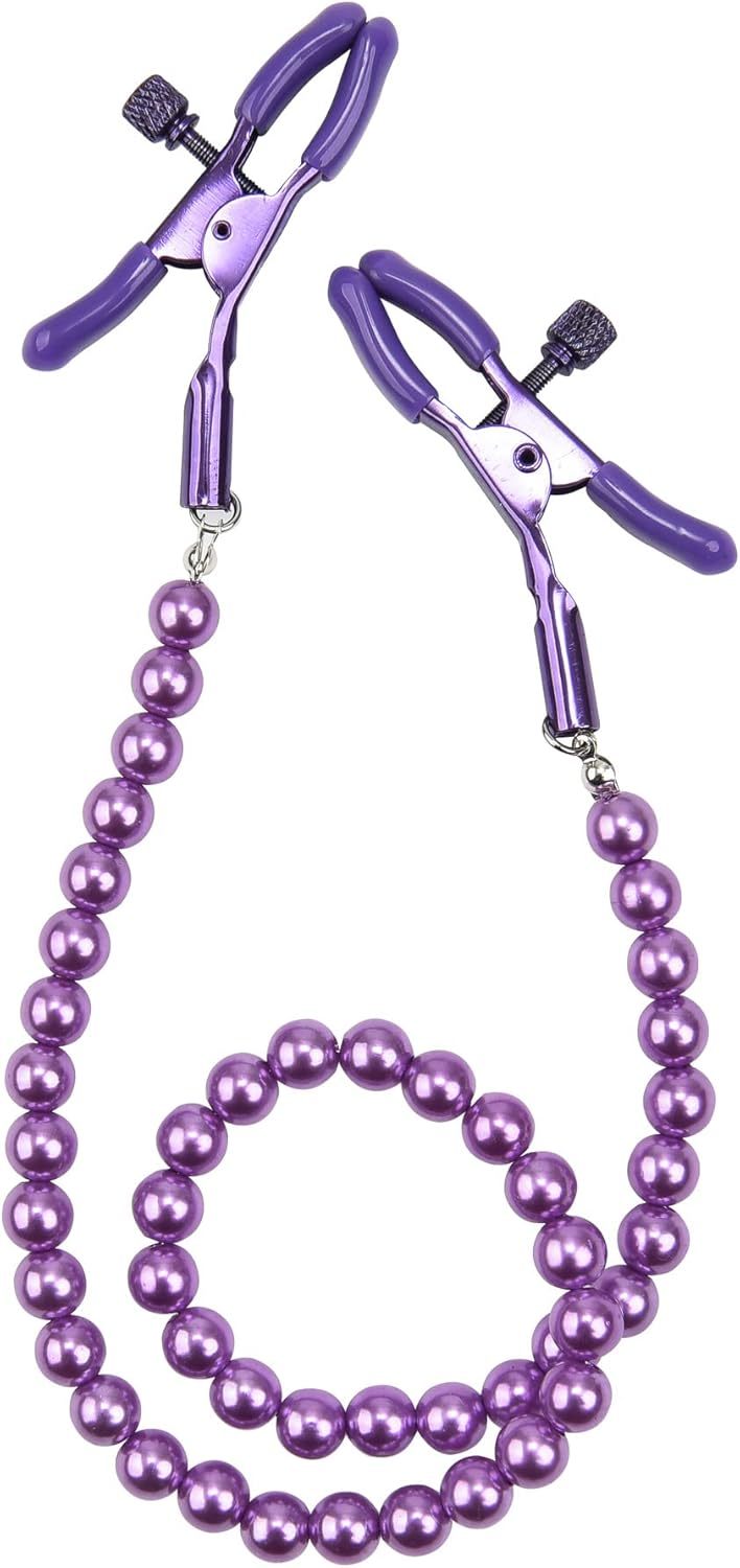 Nipple Clamps Non Piercing with Metal Chain BDSM Sex Toys for Woman, Fetish Adult Games Sex Slave Female Sex Toy Nipple for Womens Pleasure for Couples Cosplay