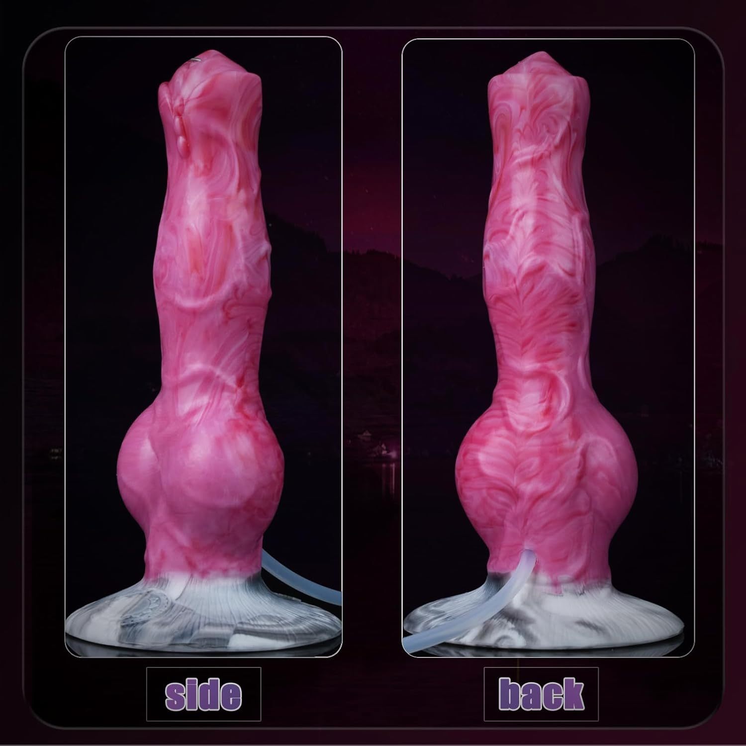 Simulation Wolf Ejaculation Pink Dildo with Strong Hands-free Suction Cup Simulation Animal Dildo Adult Sex Toy Plug Suitable for Beginners Men Women Couples