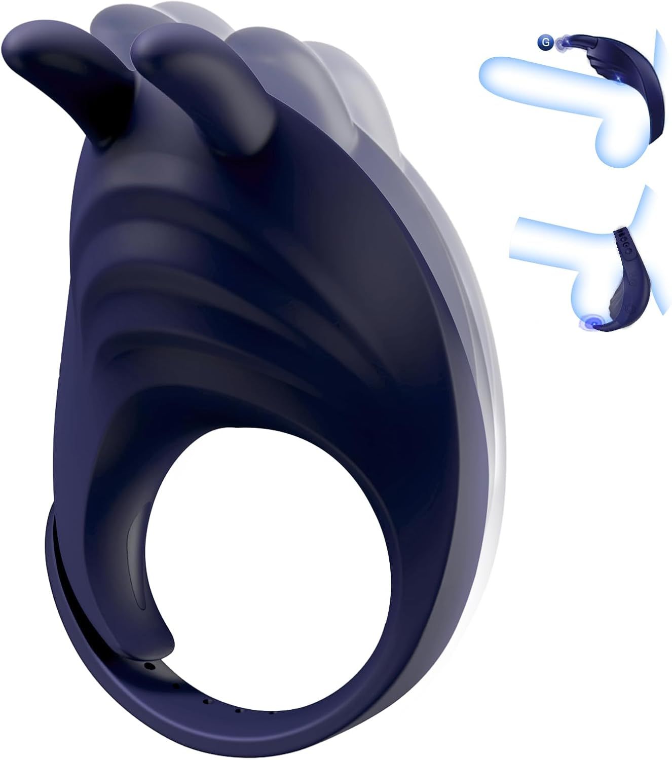 Vibrating Cock Ring Sex Toys for Men - Penis Ring Vibrator with 10 Vibrations, Adult Male Sex Toy for Longer Harder Stronger, Double Penis Vibrators, Couples Mens Male Adult Sex Toys & Games