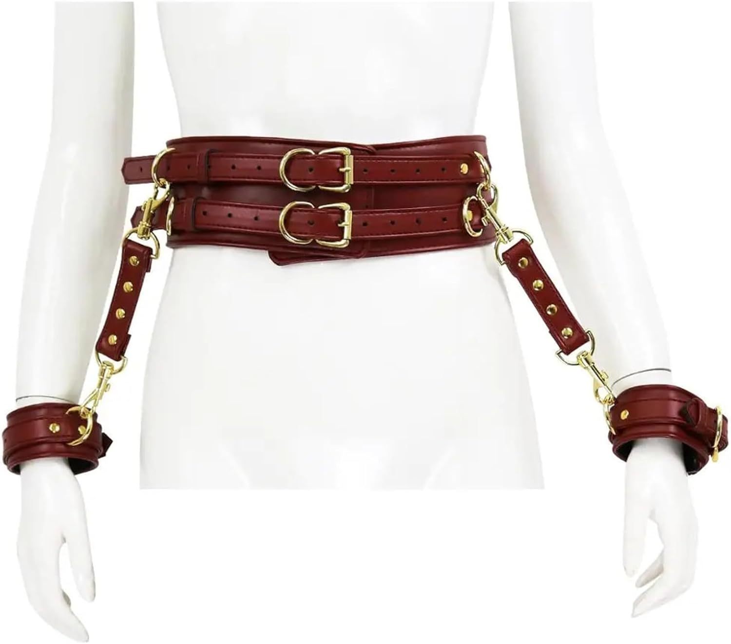 Hand Restraints and Waist Belt Fetish Bondage Sex Toys, Wrist Cuffs Adult Bondage Games Sex Toys Woman