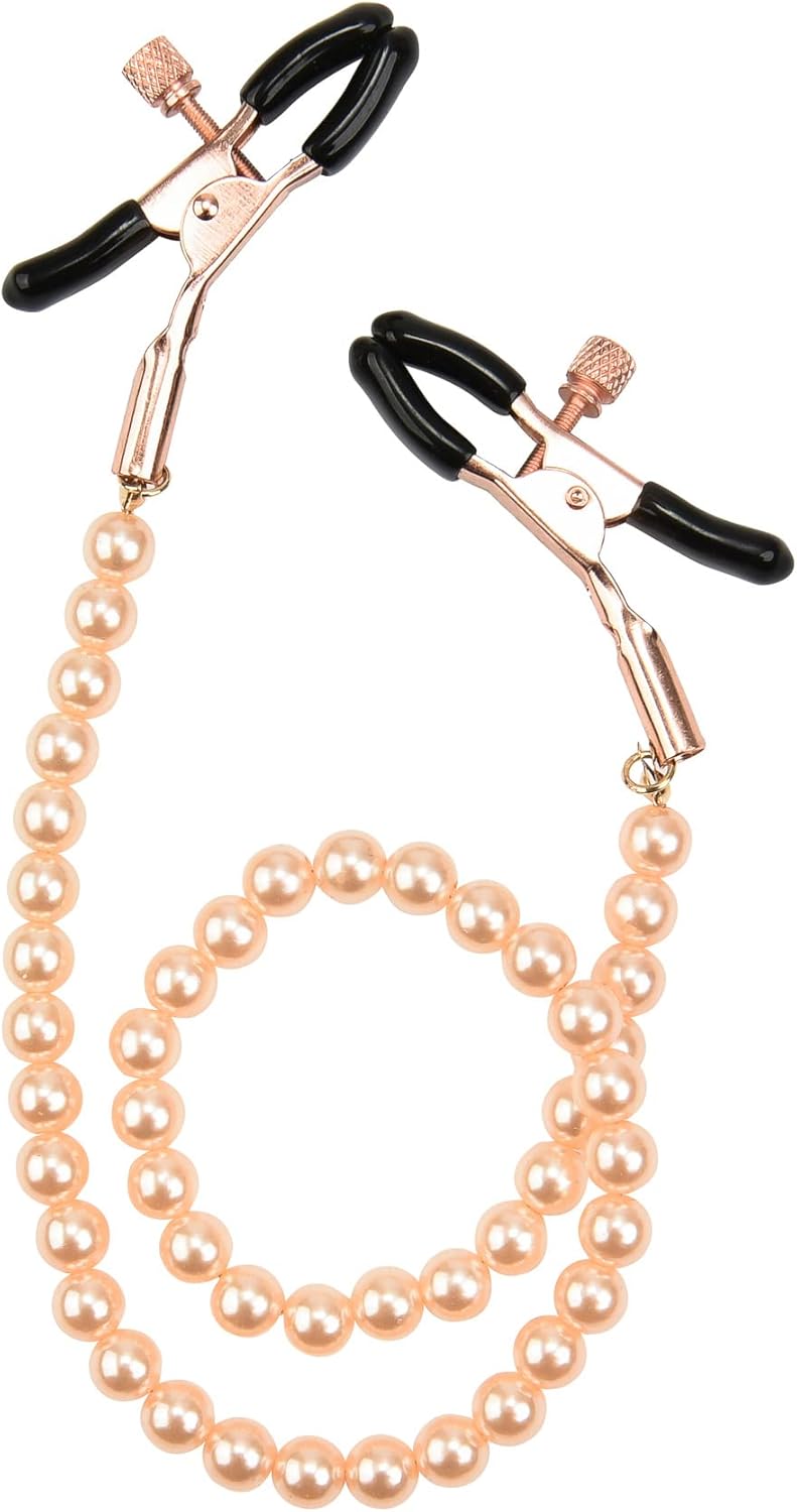 Nipple Clamps Non Piercing with Metal Chain BDSM Sex Toys for Woman, Fetish Adult Games Sex Slave Female Sex Toy Nipple for Womens Pleasure for Couples Cosplay