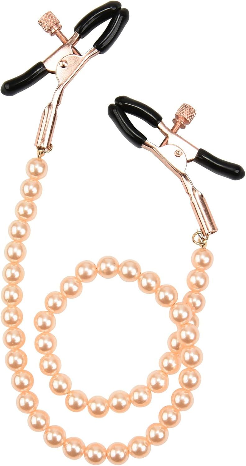 Nipple Clamps Non Piercing with Metal Chain BDSM Sex Toys for Woman, Fetish Adult Games Sex Slave Female Sex Toy Nipple for Womens Pleasure for Couples Cosplay