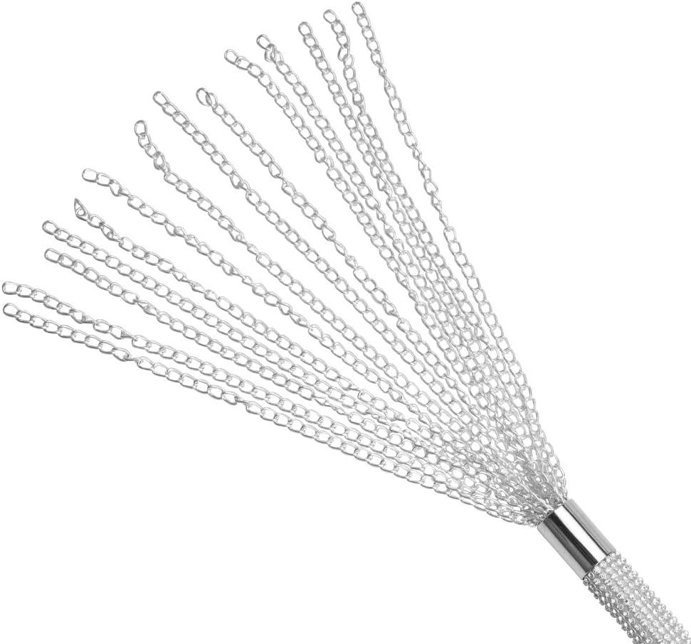 SM BDSM Metal Diamond Handle Chain Whip Flogger Flirting Fantasy Fetish Hand Paddle Flirting Fantasy Sex Toys Fetish Hand Paddle Kinky Restraint Bondage Sex Role Play