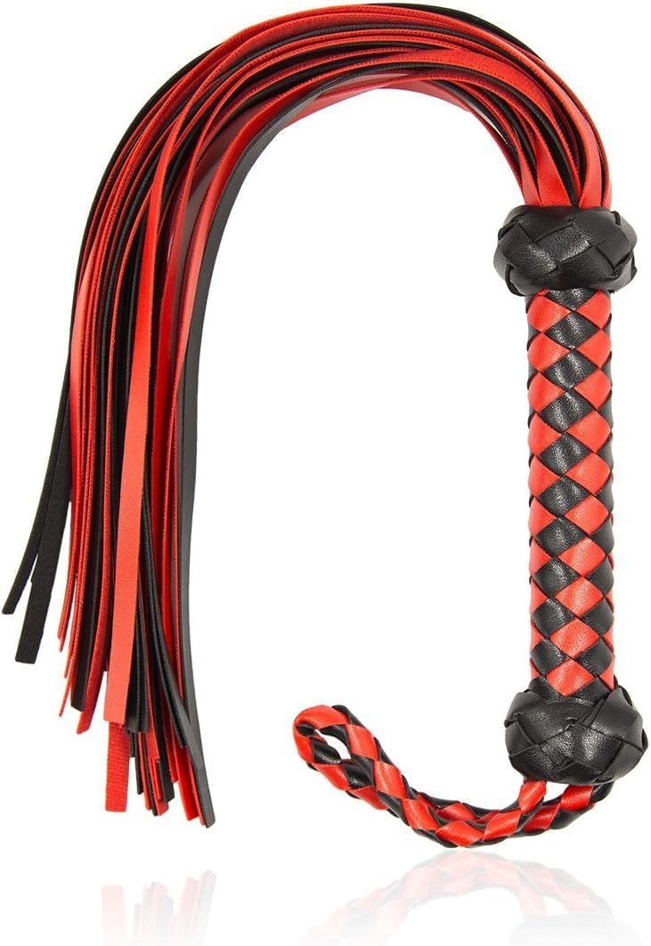 Sex BDSM Whips, BDSM Flogger Whip, 23 in Faux Leather BDSM Whip, Bondage Whip Toys for Women Adult Couples