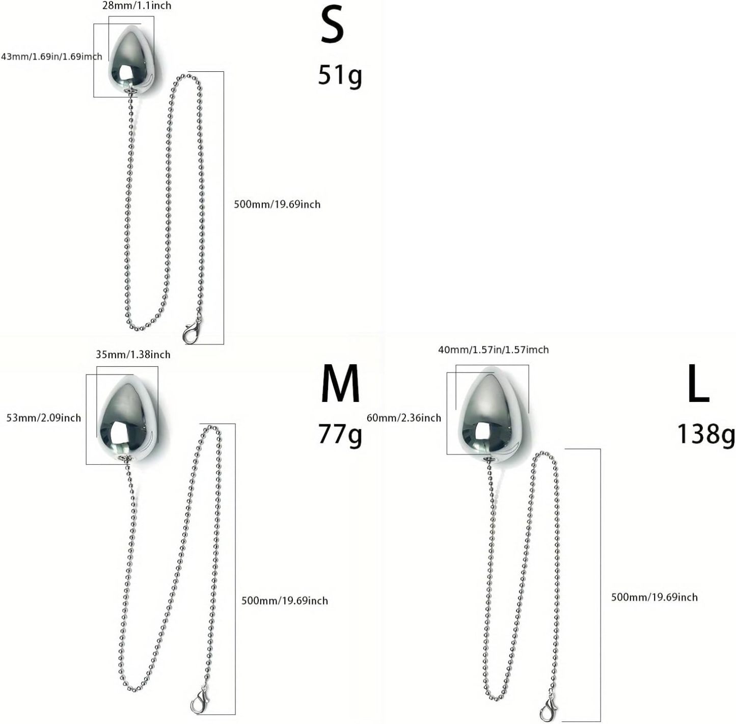 Stainless Steel Anal Beads Secure Chain Anal Plug for Training Sensory Play Metal Butt Plug Set for Beginners Advanced Users Anal Balls BDSM SM Fetish Anal Training Plug Adult Sex Toys