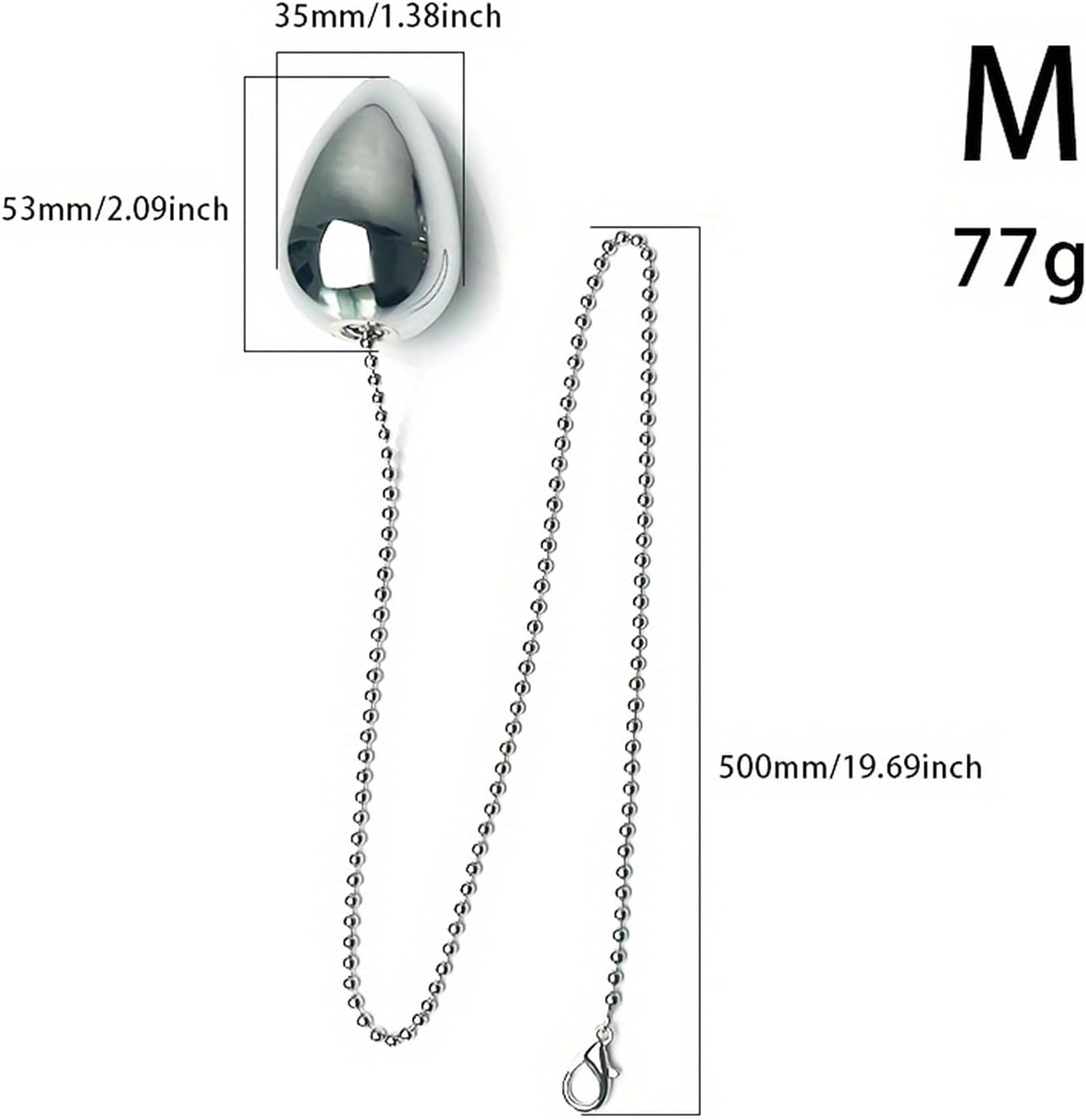 Stainless Steel Anal Beads Secure Chain Anal Plug for Training Sensory Play Metal Butt Plug Set for Beginners Advanced Users Anal Balls BDSM SM Fetish Anal Training Plug Adult Sex Toys