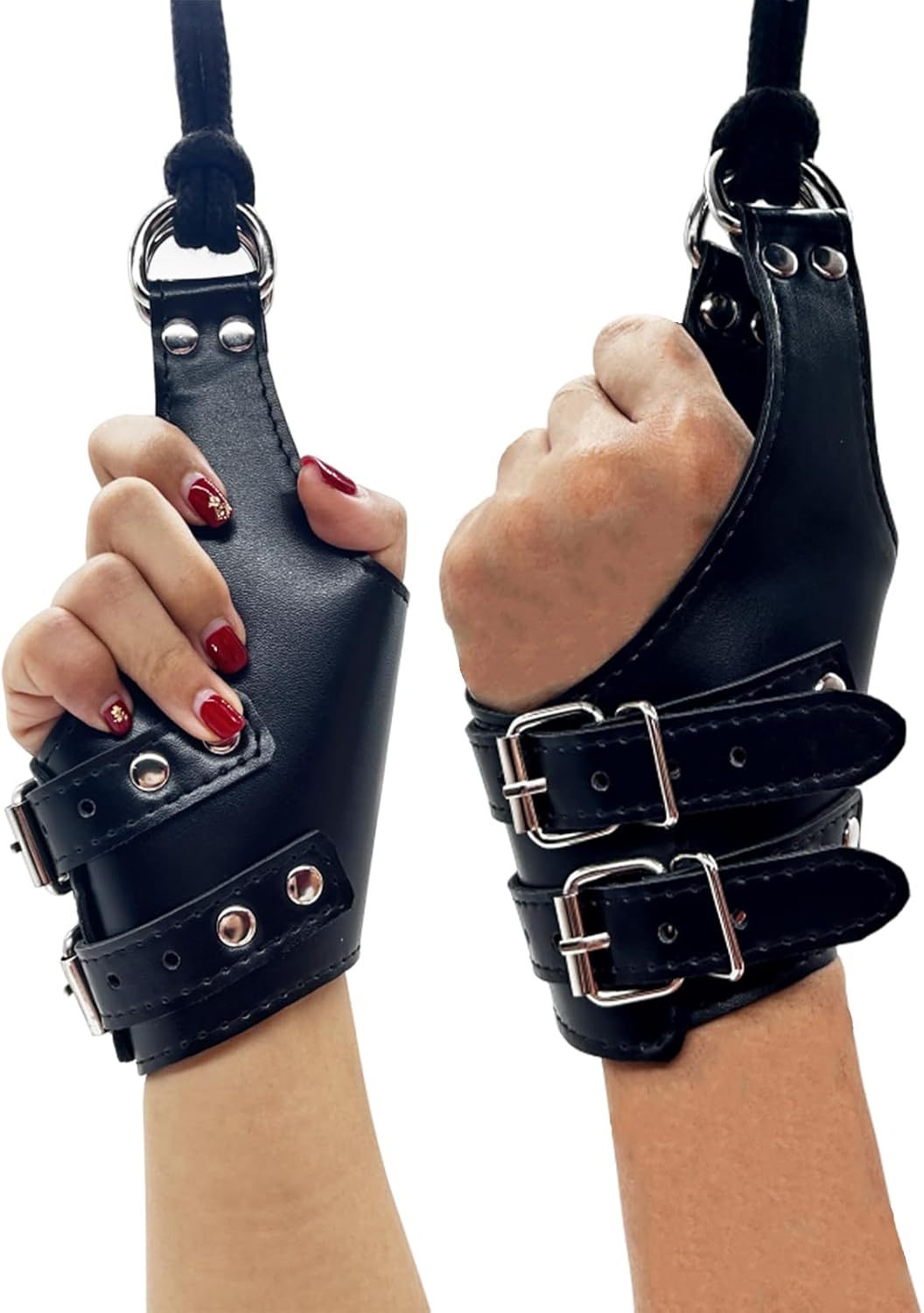 Bondage Cuffs Bondage Gear & Accessories Leather Wrist BDSM Handcuffs Restraint for Bed Restraints Adjustable Handcuff Straps SM Tools Fetish Erotic Slave Kinky Sex Things for Couples Women Men