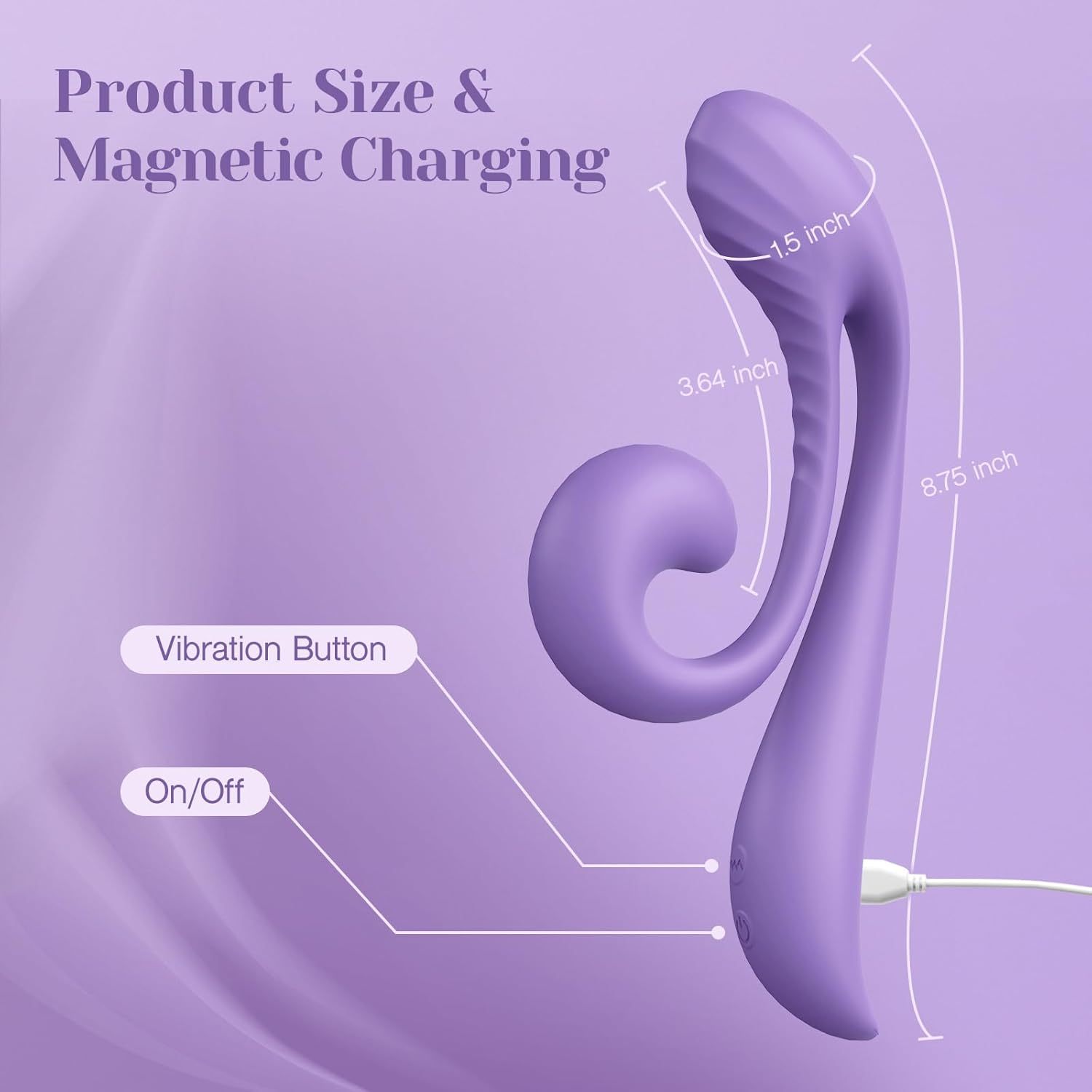 Citoral Kissing G-spot Rabbit Vibrator, Adult Toy, Dual Stimulation, 10 Vibrations, Flexible Sex Toy, Dual Motors, Full Silicone Vibrating Dildo Massager