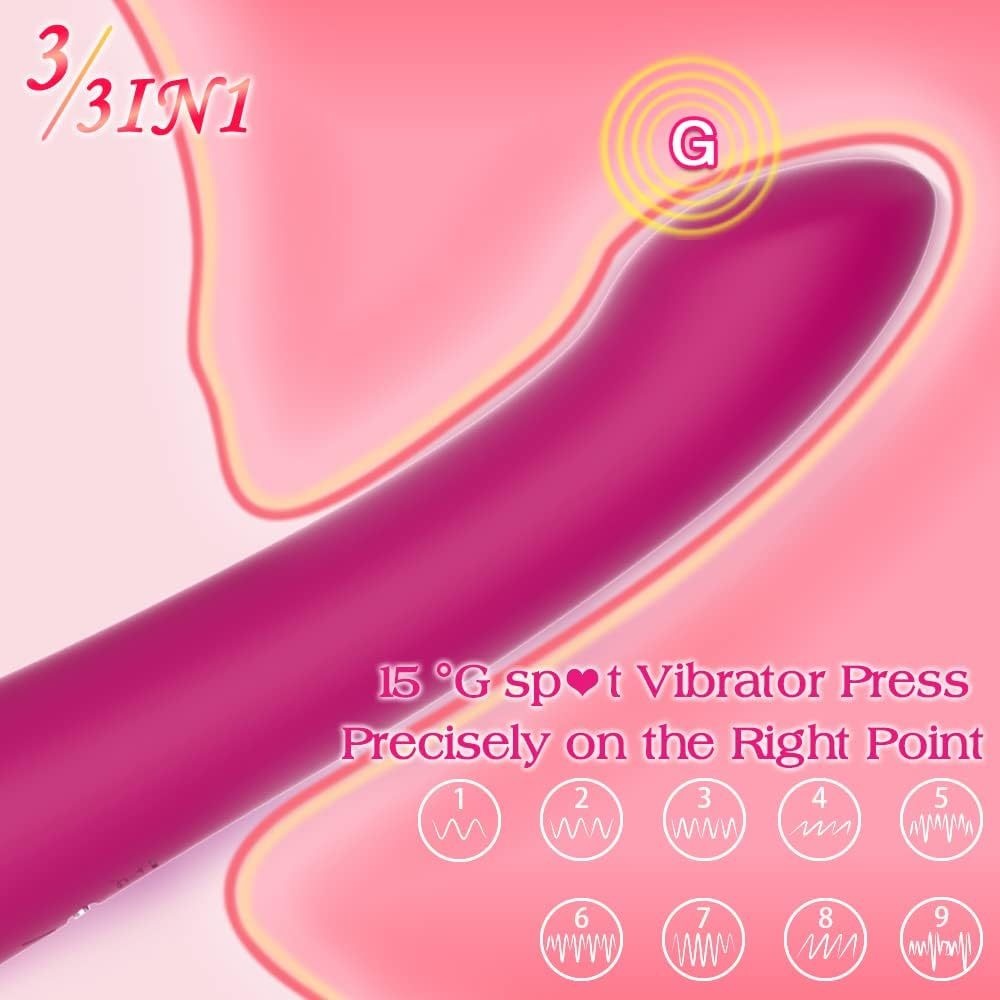 Clitoral Licking Sucking Toy G spot Vibrator,Tongue Oral Vibrating Adult Sex Toys for Women Pleasure with a Suction Cup, Dildo Vibrator Stimulator, Personal Massager Sex Games