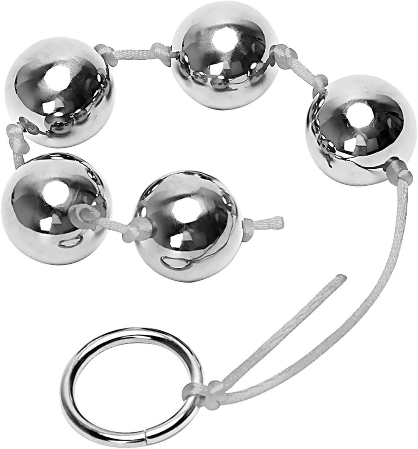Metal Anal Beads, 5 Anal Bead Butt Plug with Pull Ring Anal Balls for Women, Stainless Steel Anal Beeds Anal Snake BDSM Toy Anal Training Prostate G Spot Vaginal Sex Toy for Men Couples Beginner