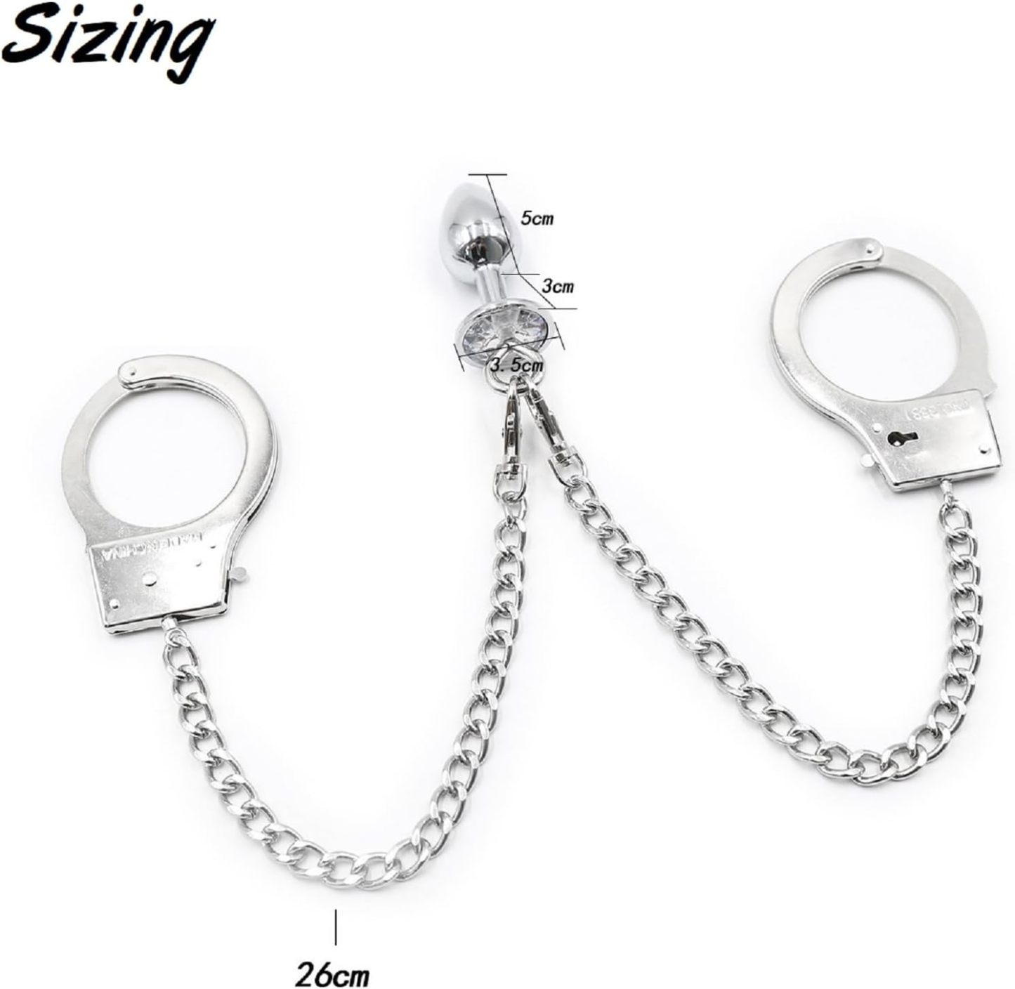 BDSM Handcuffs with Anal Plug Metal Fetish Sex Toys Restraints Handcuffs Sex with Anal Plug Couple Flirting Bondage SM Games Handcuffs Butt Plug for Couples Lovers