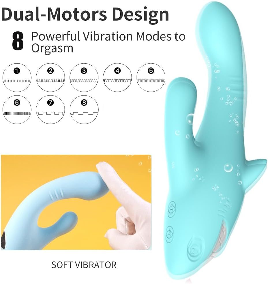 Quiet Adult Toys for Women Today Powerful Handheld Electric Machine Tool Adult Silent Realistic Silicone Rabbit Ears Pleasure Toy Set 8 Powerful Modes Thrusting & Games for Men and Women