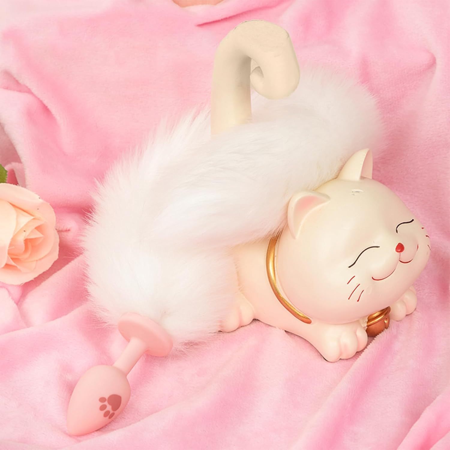 Sex Fox Tail Anal Plug, Silicone Anal Butt Plug Furry Cosplay Anal Sex Toys for Women Men Couple
