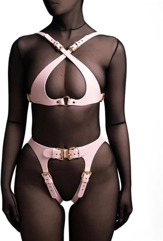  Women Punk Belts PU Leather Body Chain Waist Belt Bondage Harness